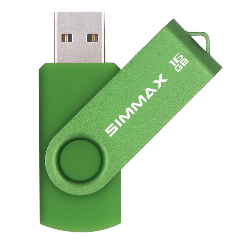 SIMMAX USB Flash Drives 2 Pack 16GB Memory Stick Swivel Design USB 2.0 Flash Drive Thumb Drive Zip Drives (16GB Blue Green) - Image 5